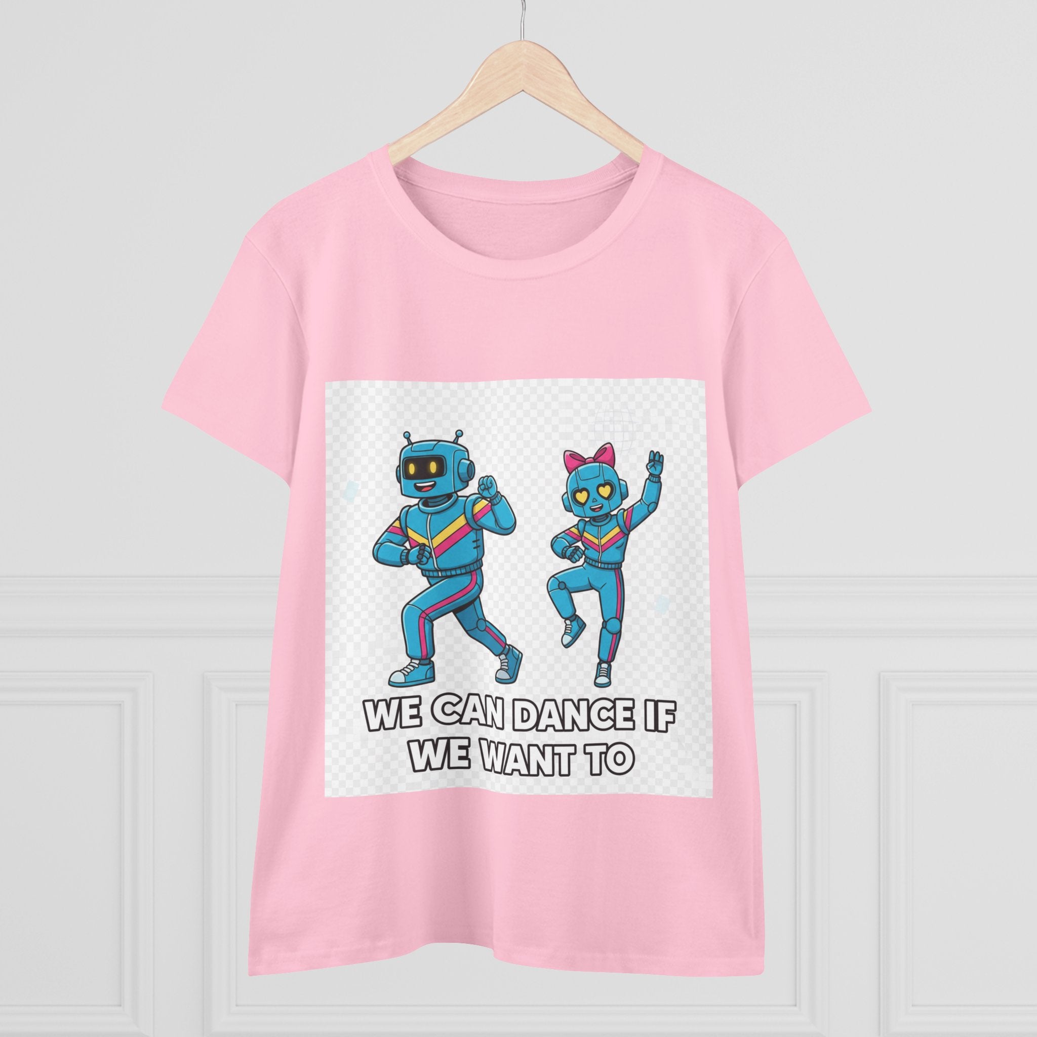 Dancing Robots Tee — “We Can Dance If We Want To” Women's Cotton T‑Shirt