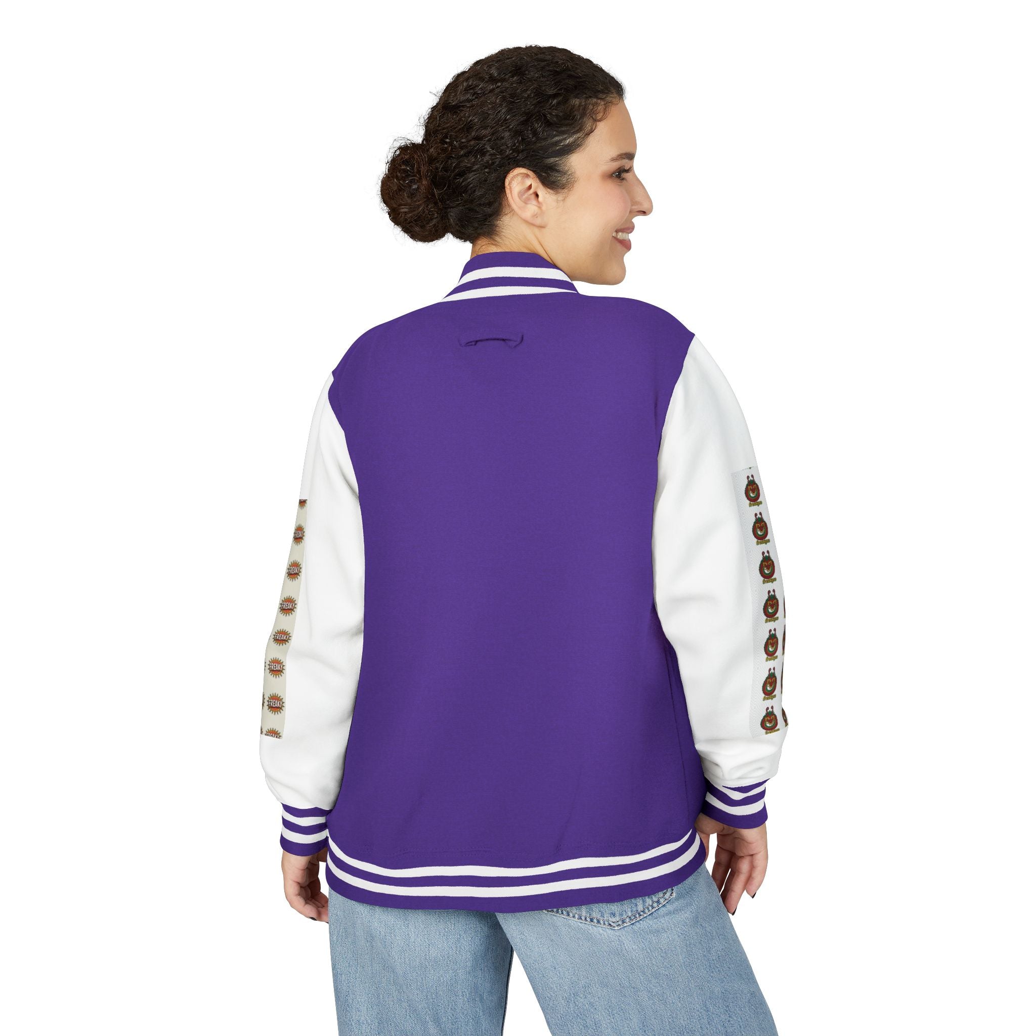 Retro Letterman Jacket with Cheerful Graphics