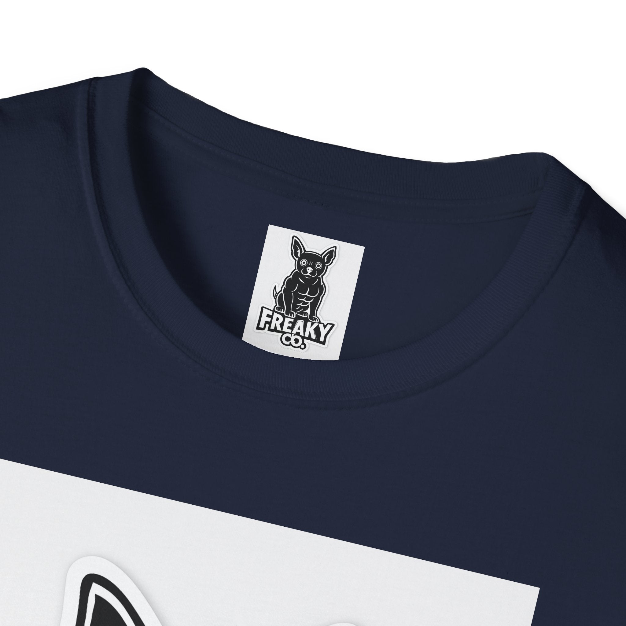 Freaky Co. Unisex Softstyle T-Shirt with Playful Chihuahua Design