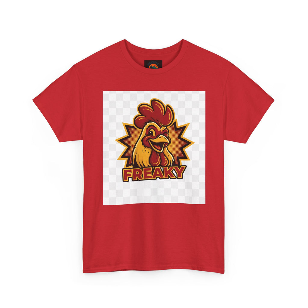 Freaky Rooster Unisex Heavy Cotton Tee - Fun Graphic T-Shirt for Chicken Lovers