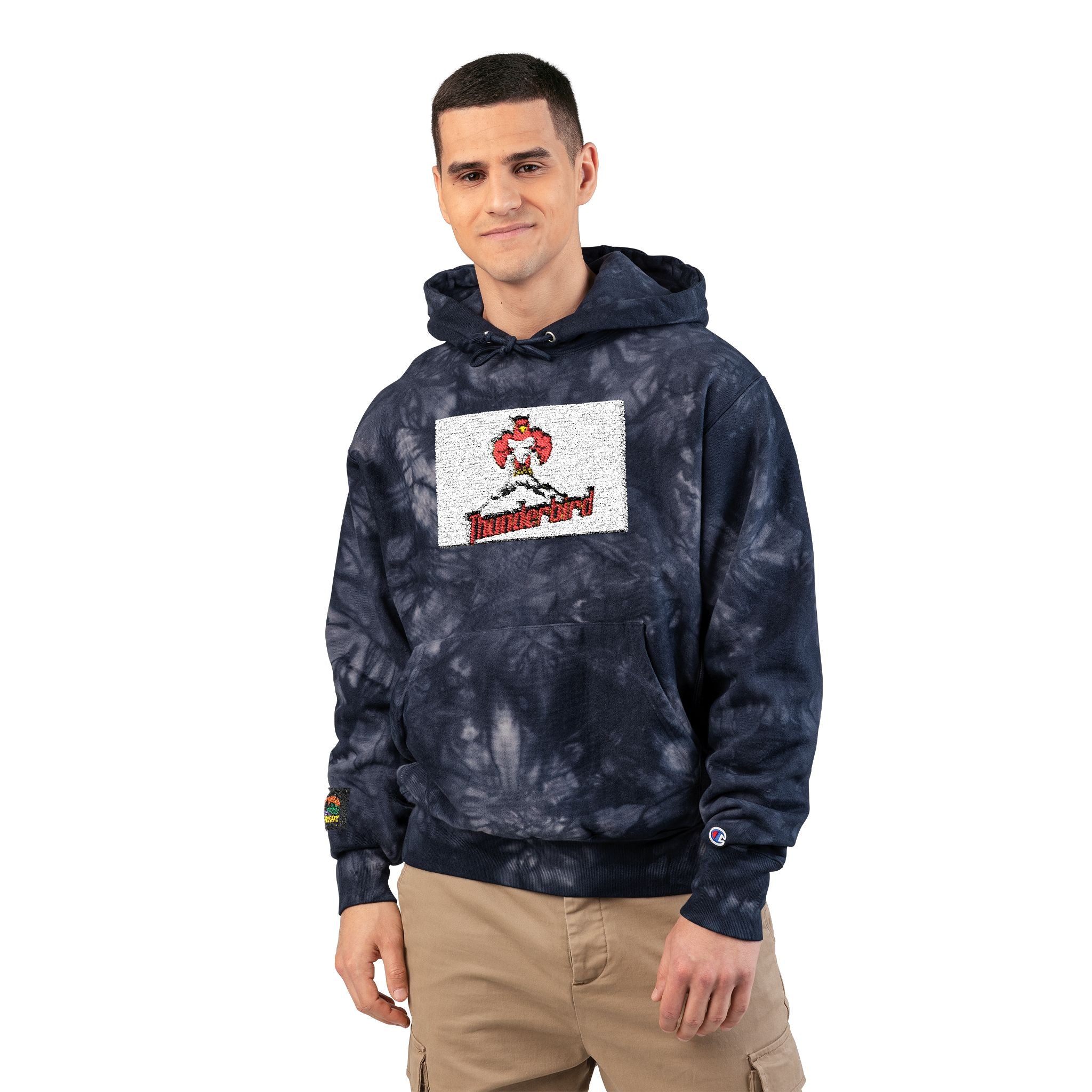 Tie-Dye Embroidered Unisex Champion Hoodie - Stylish Comfort for Every Occasion
