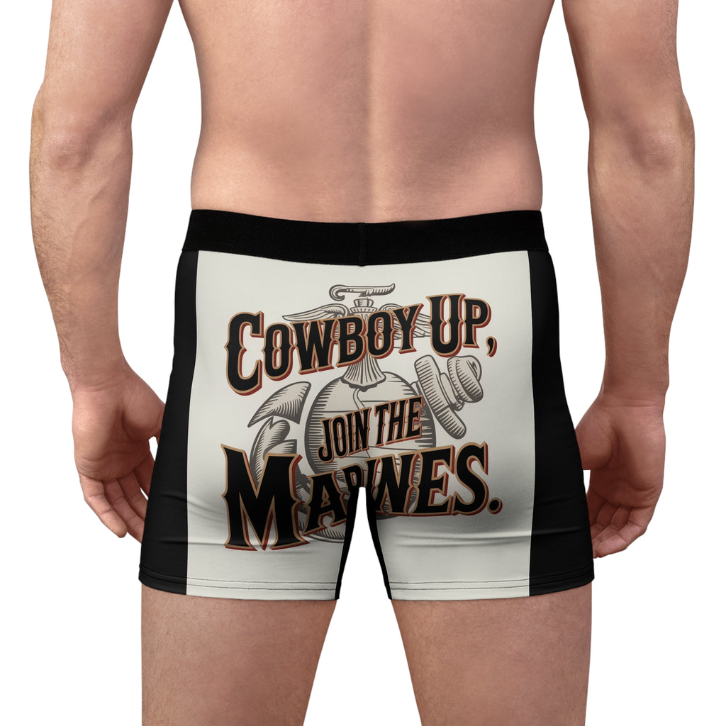 Marine-Themed Boxer Briefs - Cowboy Up Design