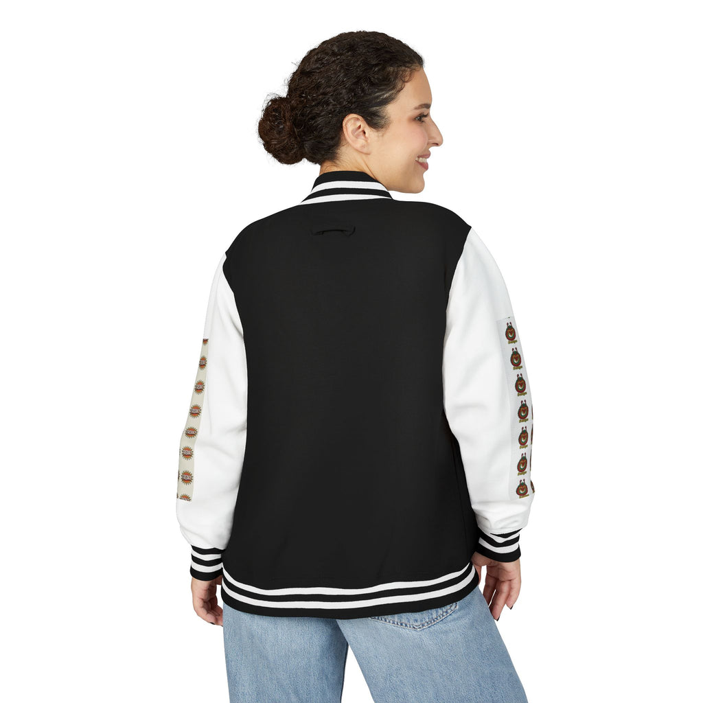 Retro Letterman Jacket with Cheerful Graphics