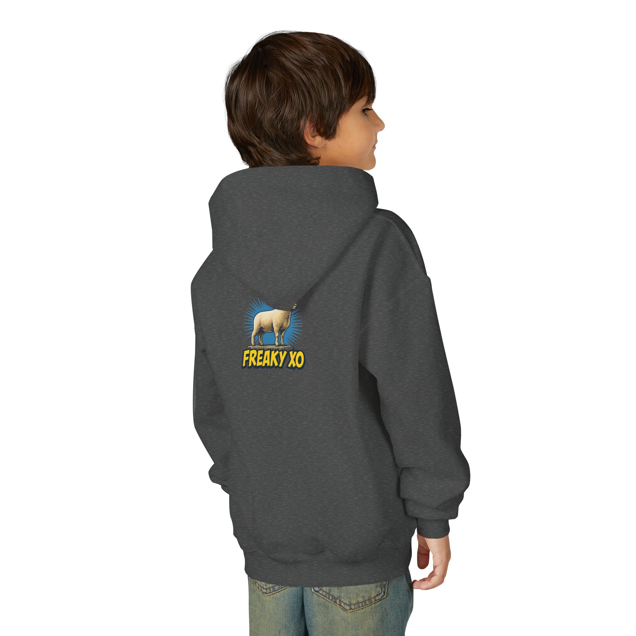 Kids Robot Disco Hoodie — 'Freaky Ko' Back Logo Youth Sweatshirt