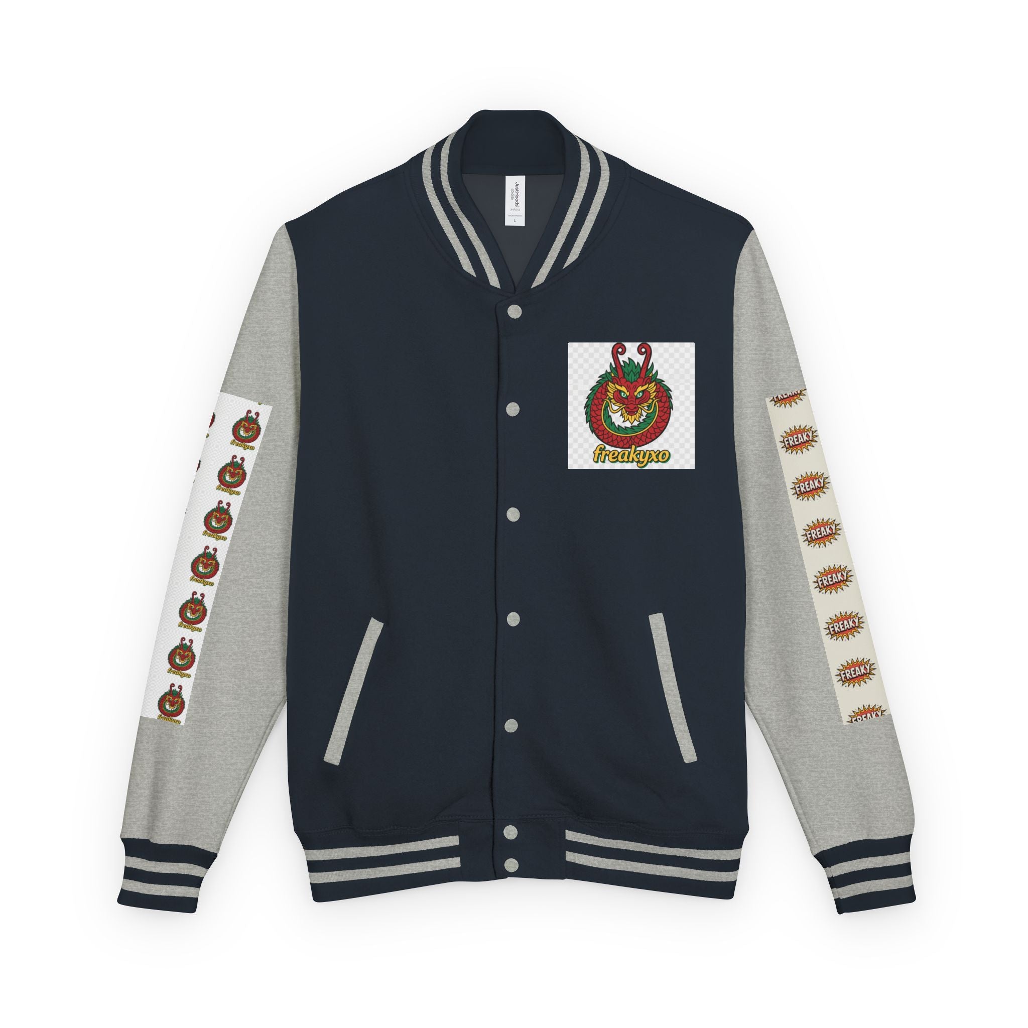 Retro Letterman Jacket with Cheerful Graphics