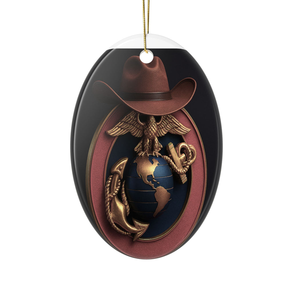Military-Themed Ceramic Ornaments - Unique Dual-Sided Holiday Decor