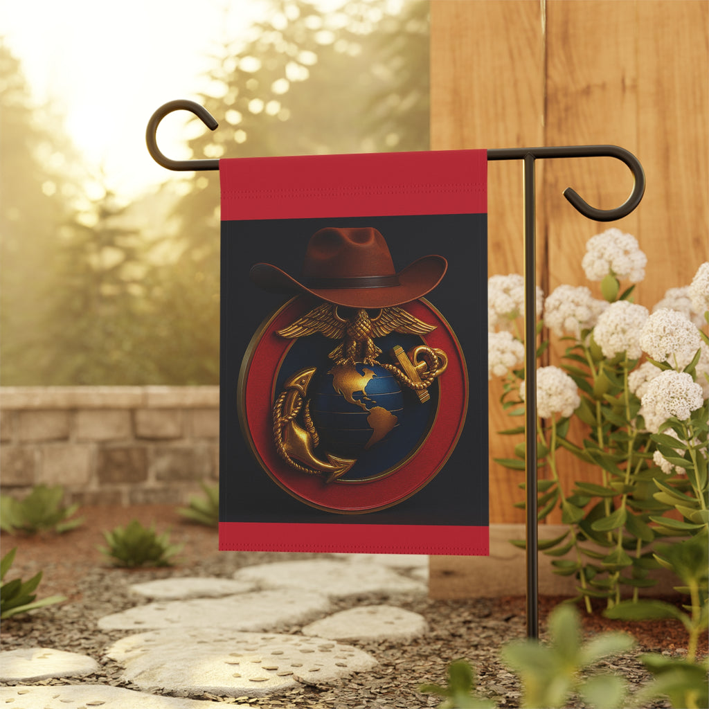Patriotic Garden Banner with Eagle and Globe Design
