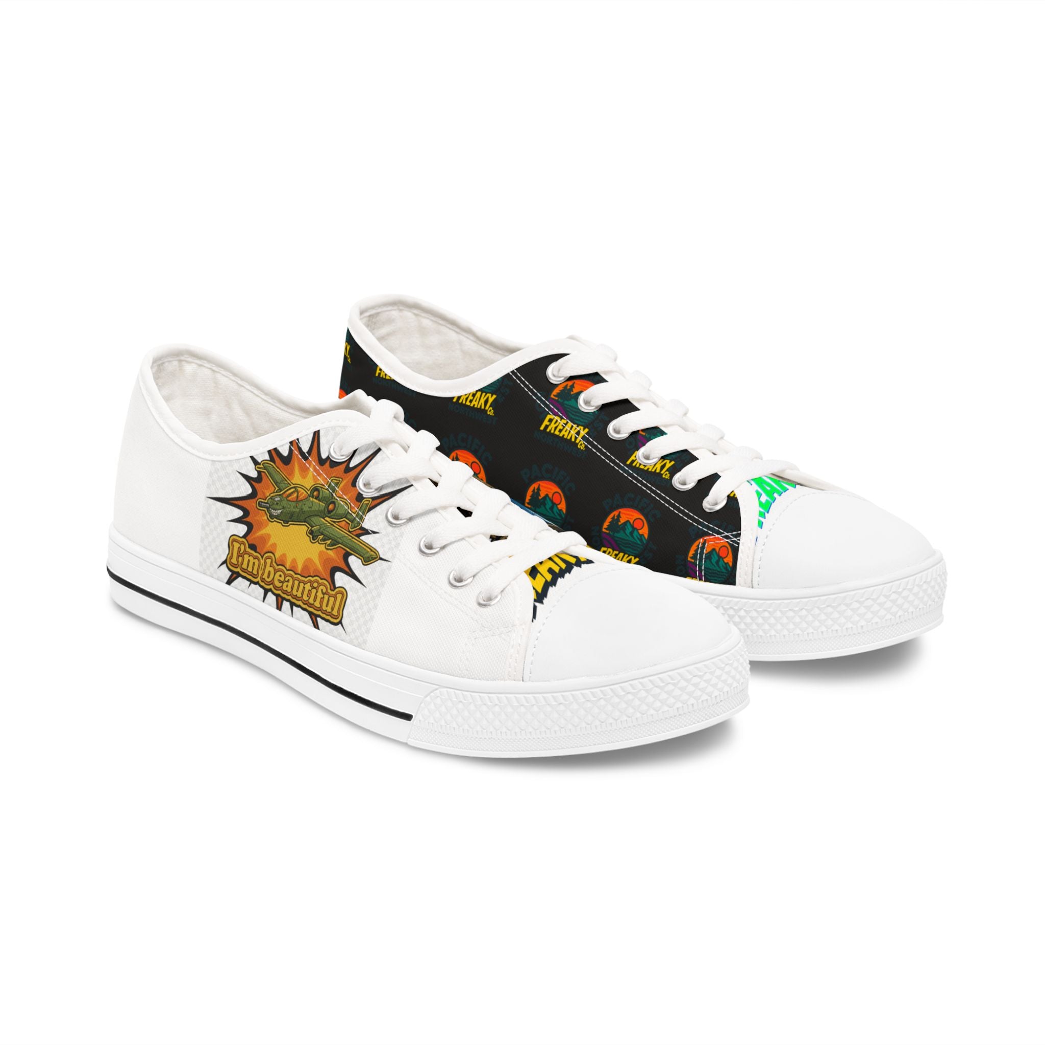 Vibrant Graphic Women's Low Top Sneakers - Perfect for Everyday Style