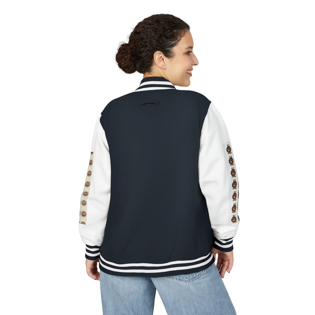Retro Letterman Jacket with Cheerful Graphics