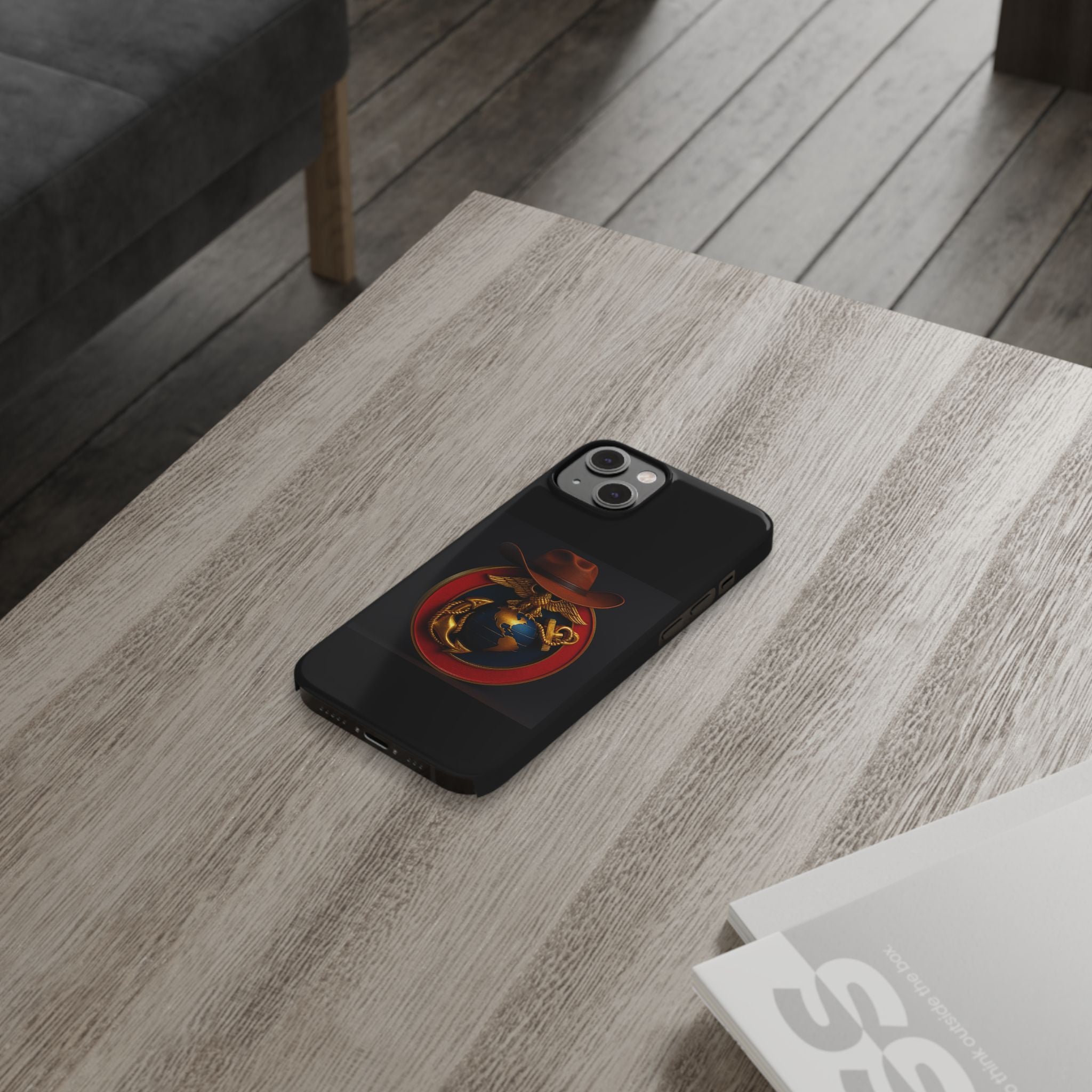 Slim Phone Case with Marine Corps Eagle Globe and Anchor Design