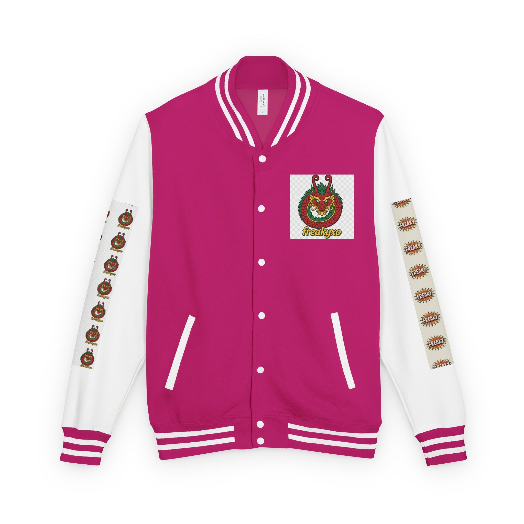 Retro Letterman Jacket with Cheerful Graphics