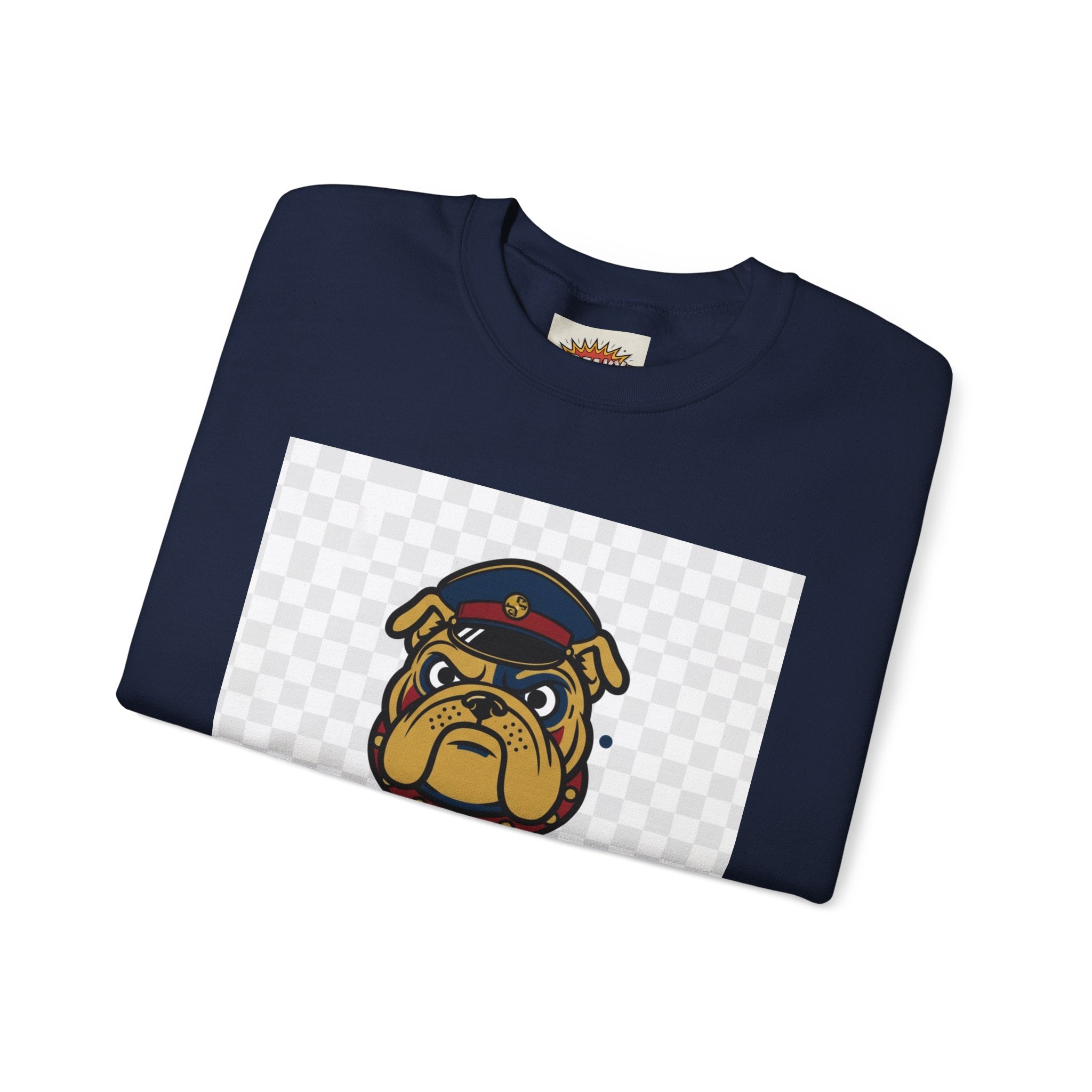 Bulldog Crewneck Sweatshirt — "Devil Dog" Military Mascot Graphic