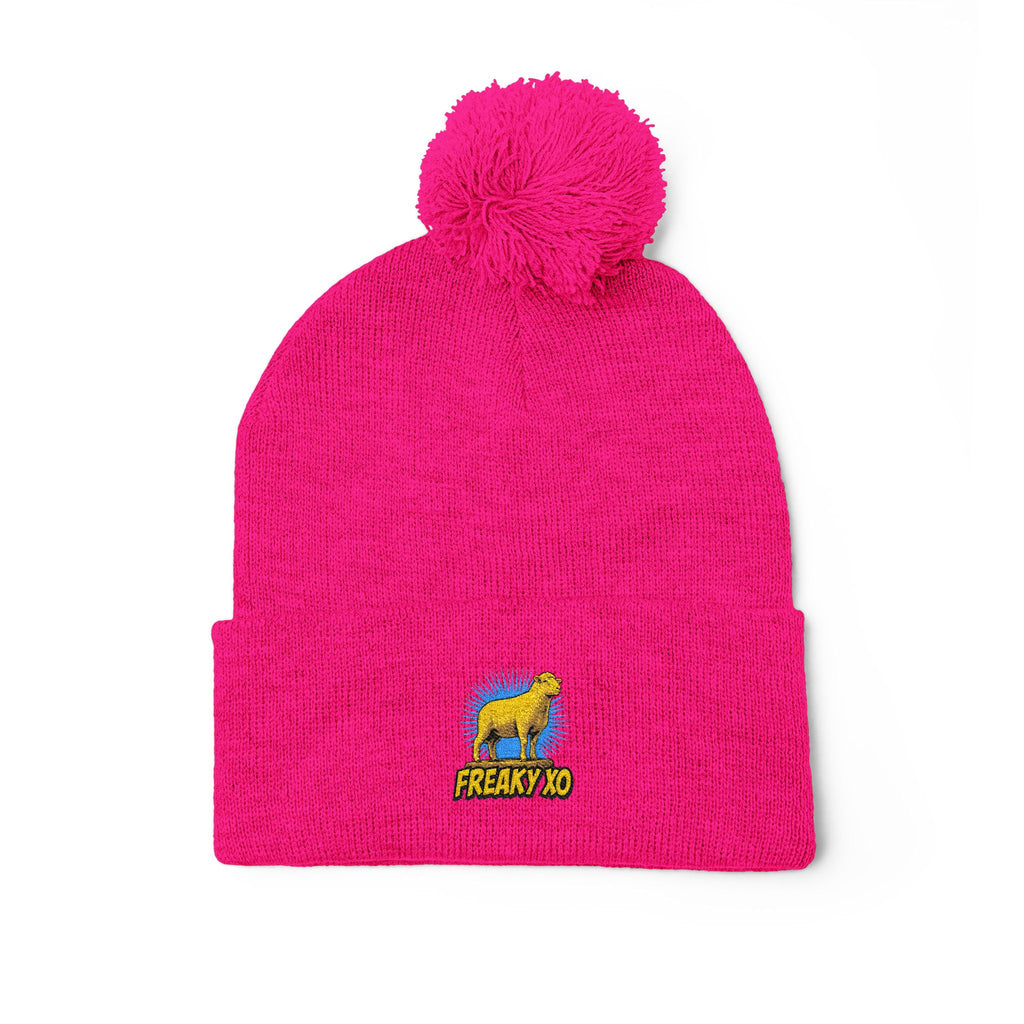 Pom-Pom Knit Cap (Embroidery)