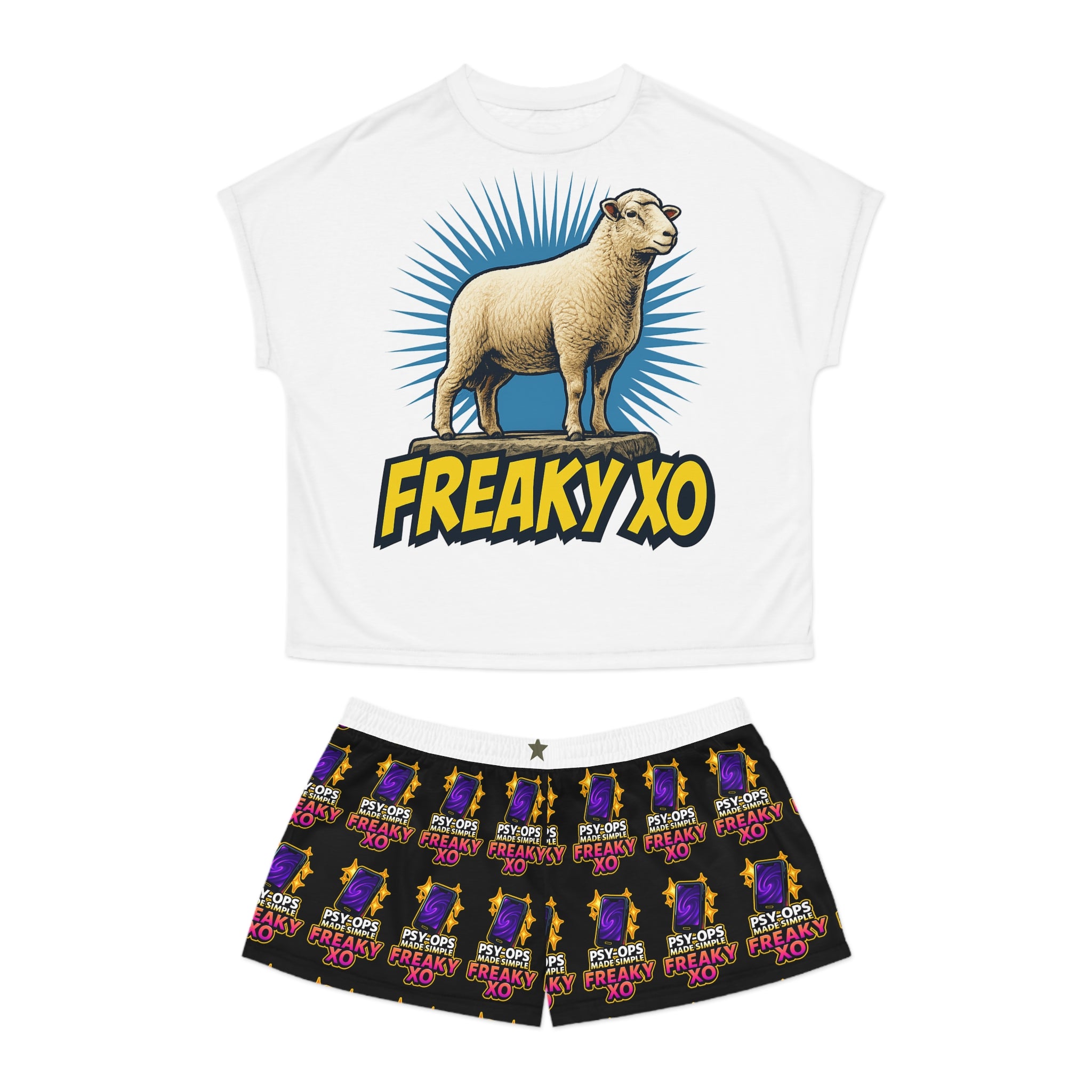 Freaky XO Women's Short Pajama Set - Fun & Quirky Sleepwear