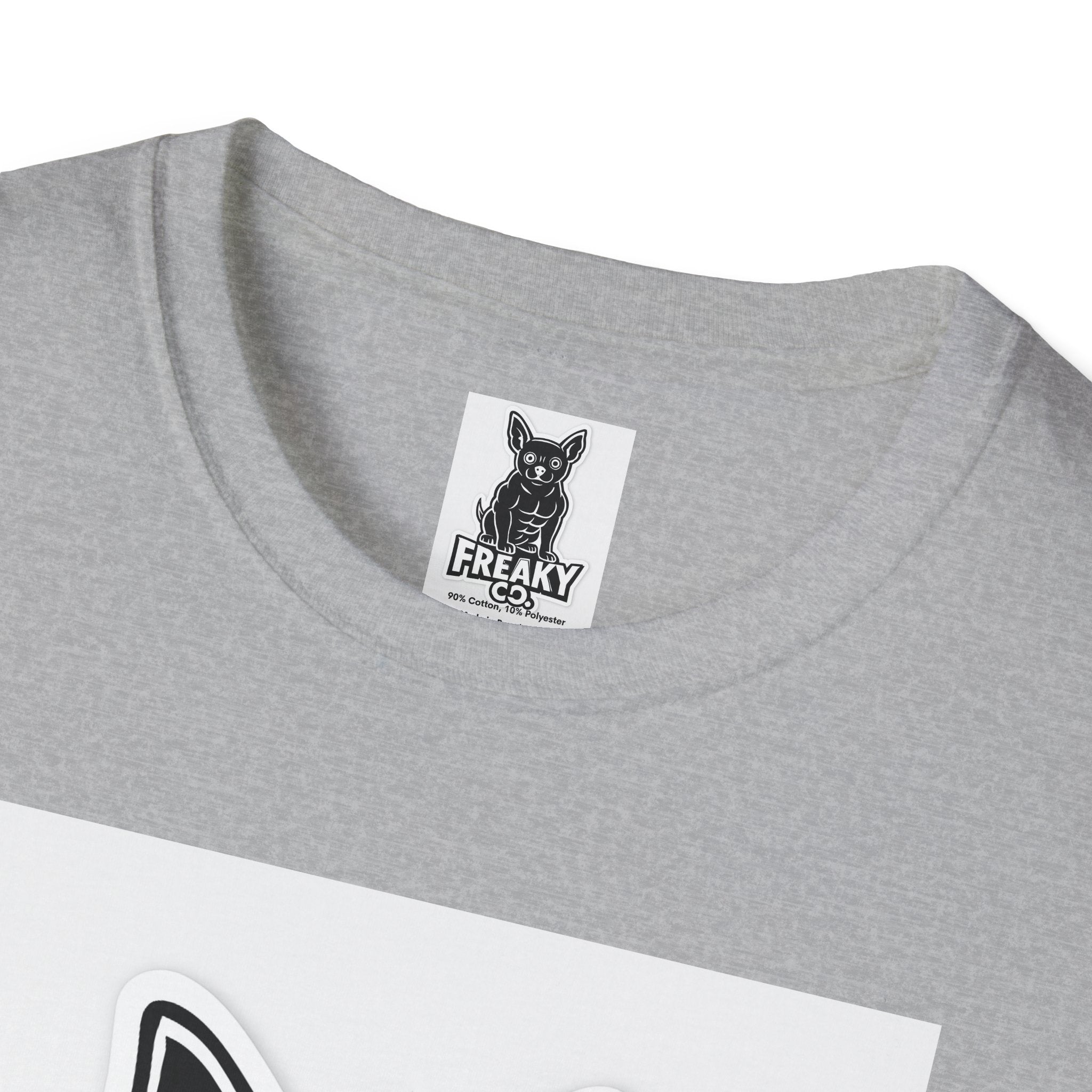 Freaky Co. Unisex Softstyle T-Shirt with Playful Chihuahua Design