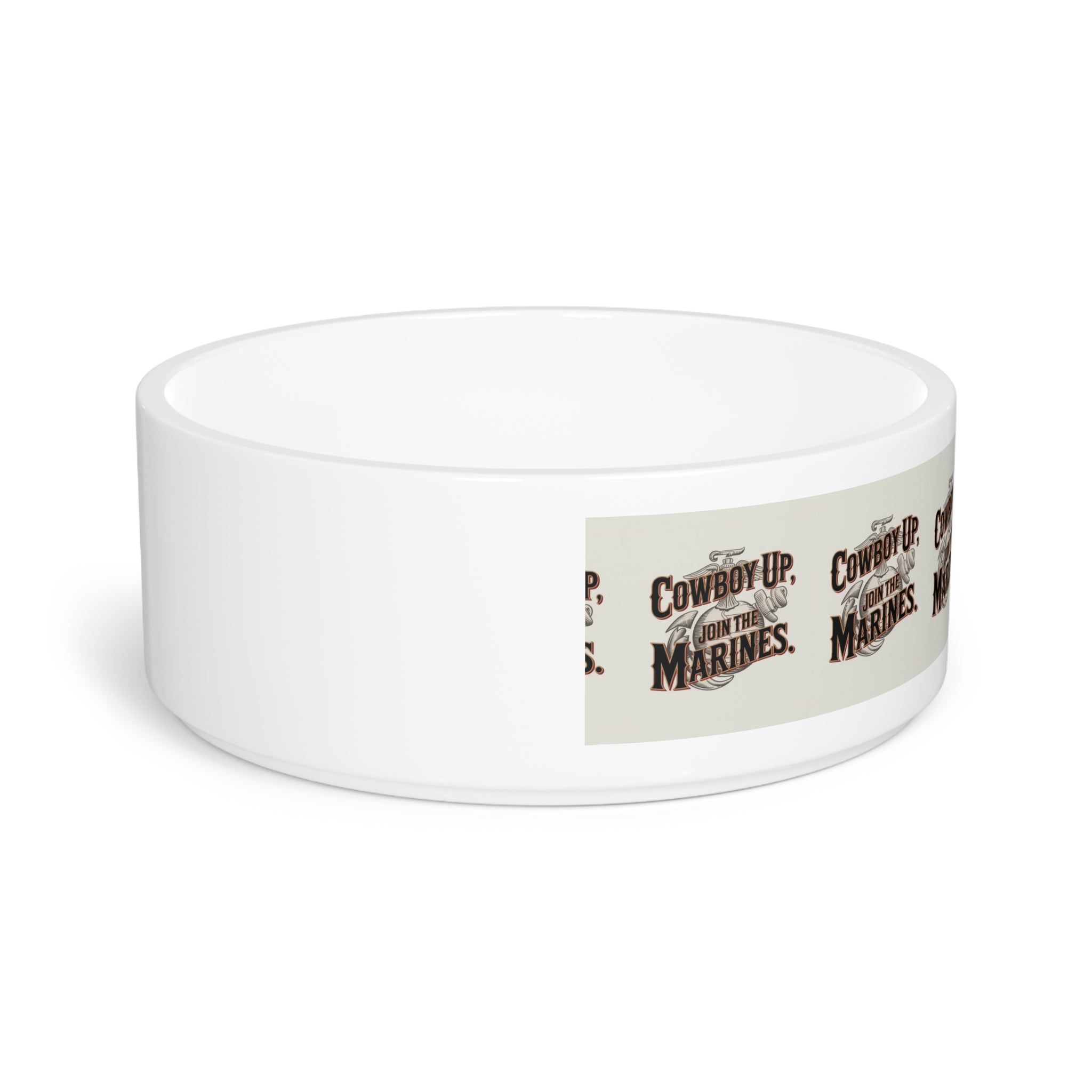 Cowboy Up Personalized Pet Bowl for Marines