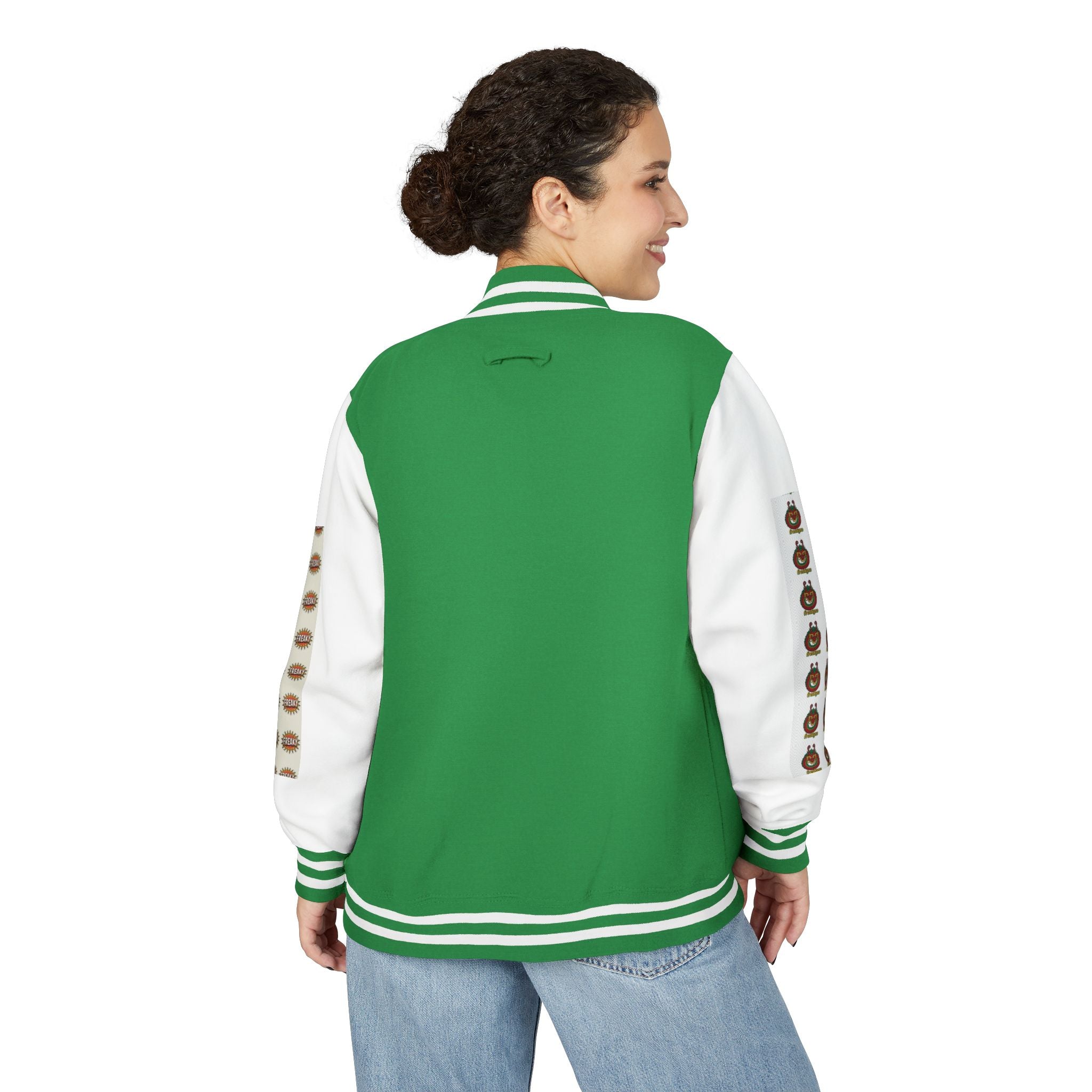 Retro Letterman Jacket with Cheerful Graphics