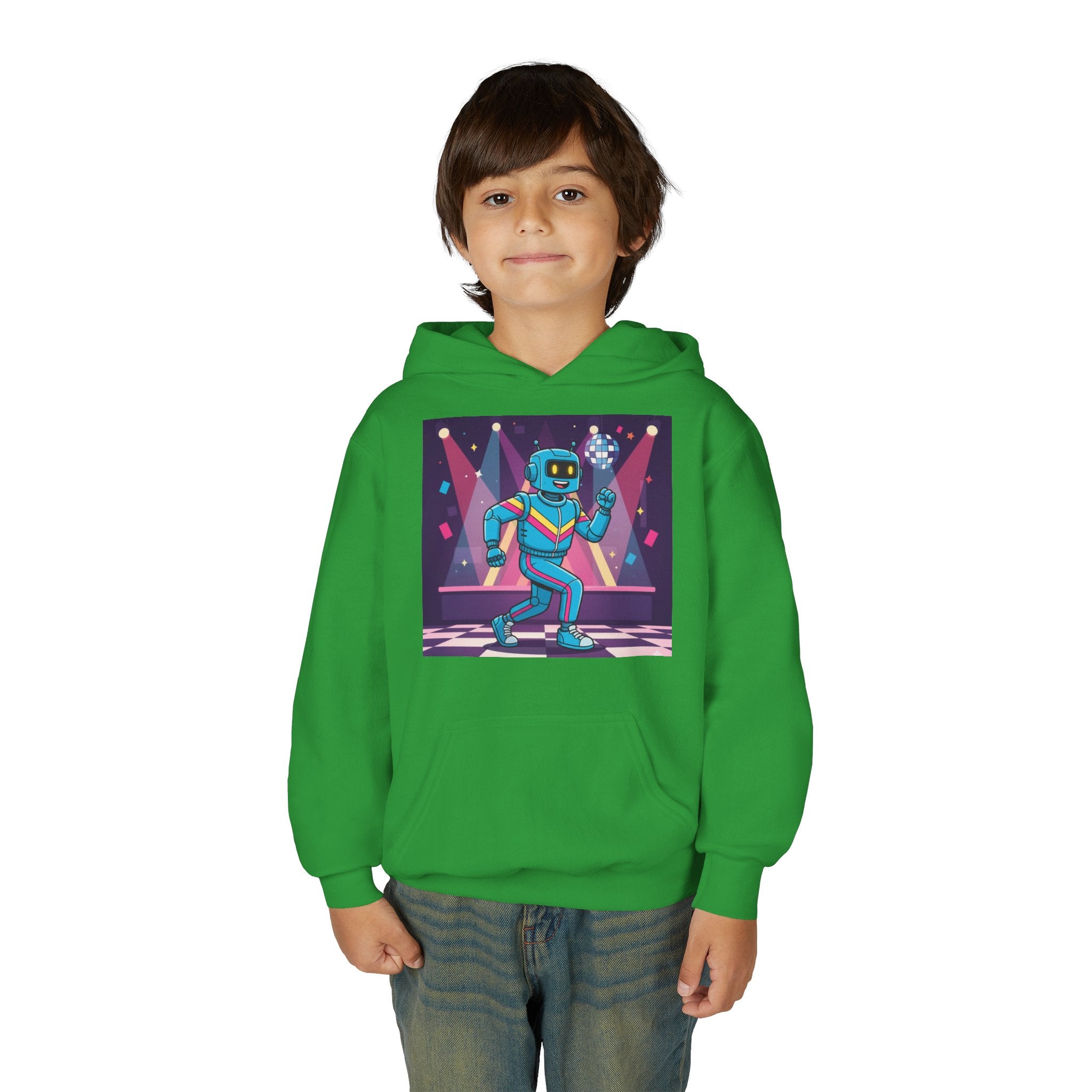 Kids Robot Disco Hoodie — 'Freaky Ko' Back Logo Youth Sweatshirt