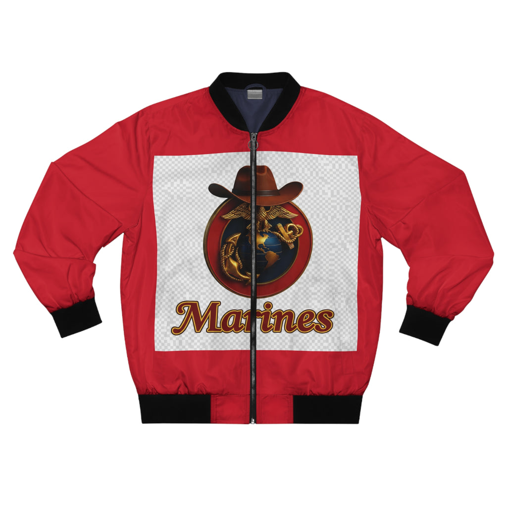 Men's Bomber Jacket - Marines AOP Red