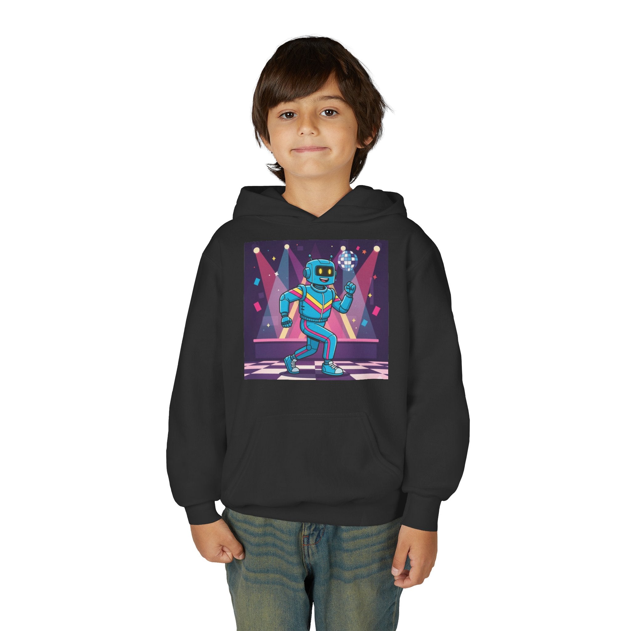 Kids Robot Disco Hoodie — 'Freaky Ko' Back Logo Youth Sweatshirt