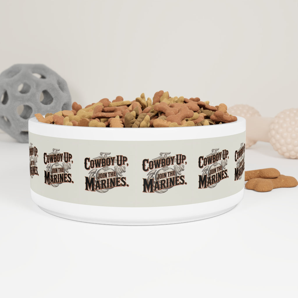Cowboy Up Personalized Pet Bowl for Marines