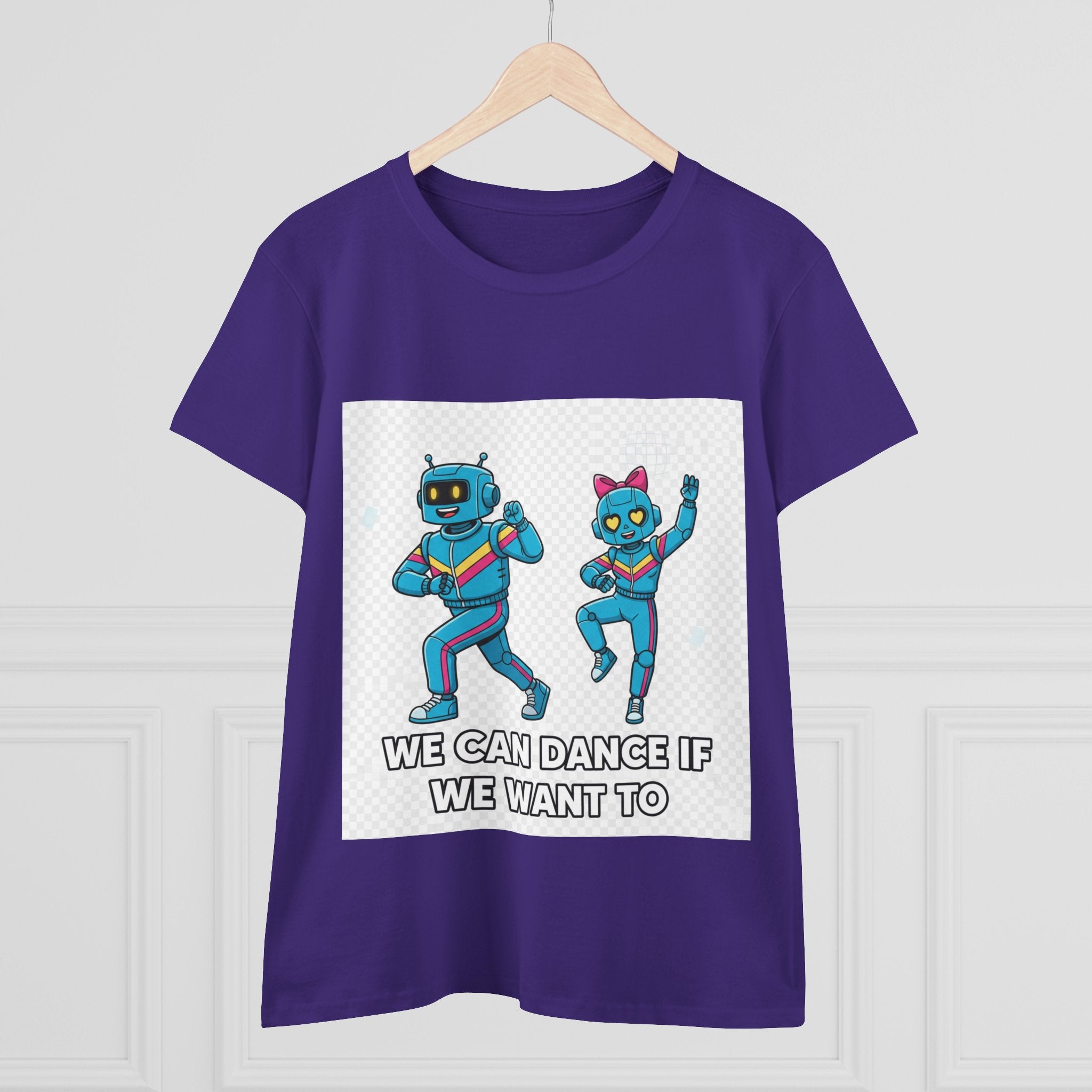 Dancing Robots Tee — “We Can Dance If We Want To” Women's Cotton T‑Shirt