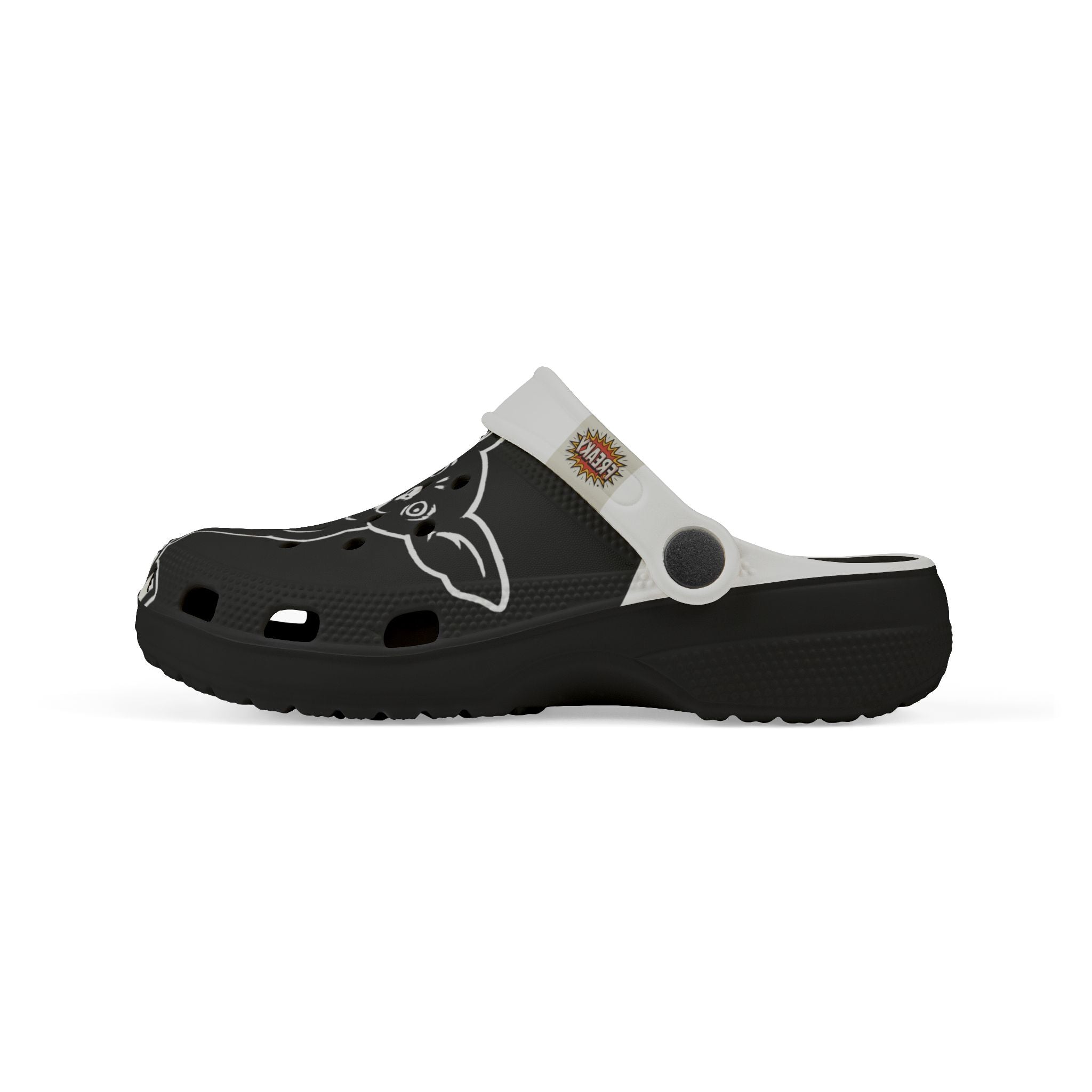 Kid's Fun EVA Foam Clogs - Trendy Black Design with Playful Dog Graphic