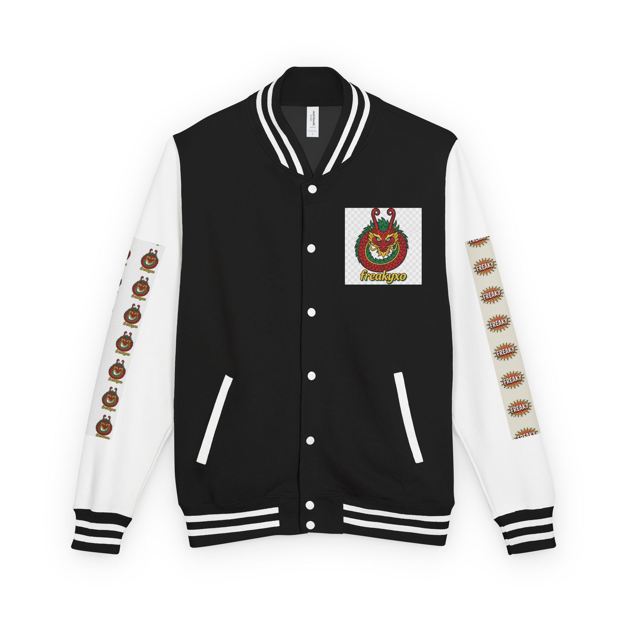 Retro Letterman Jacket with Cheerful Graphics