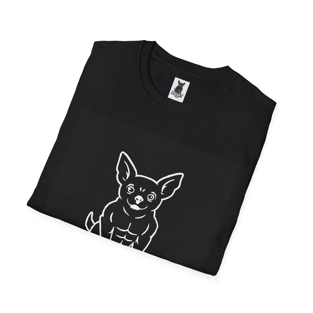 Freaky Co. Unisex Softstyle T-Shirt with Playful Chihuahua Design
