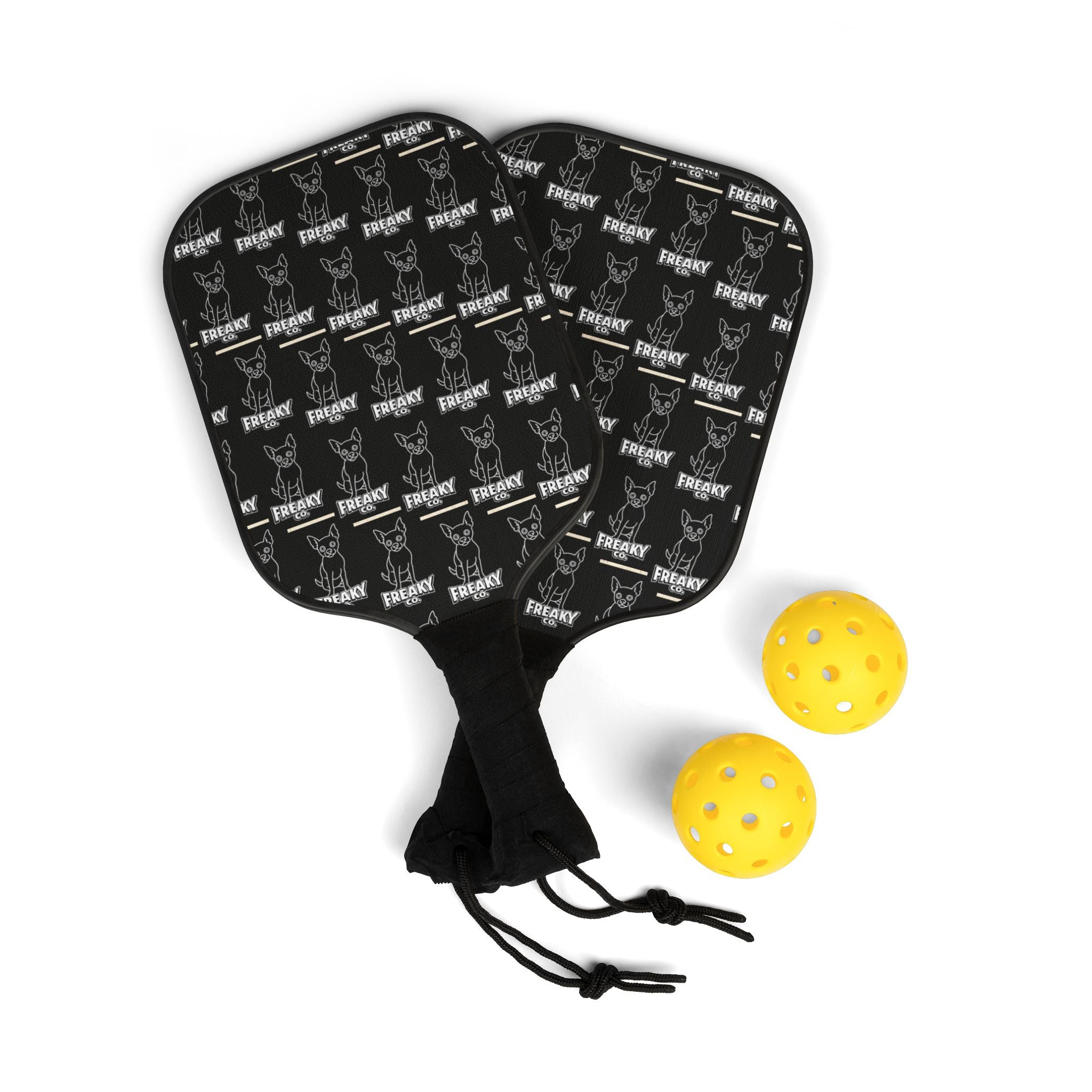 Pickleball Paddle Set - Fun Black Design for Players