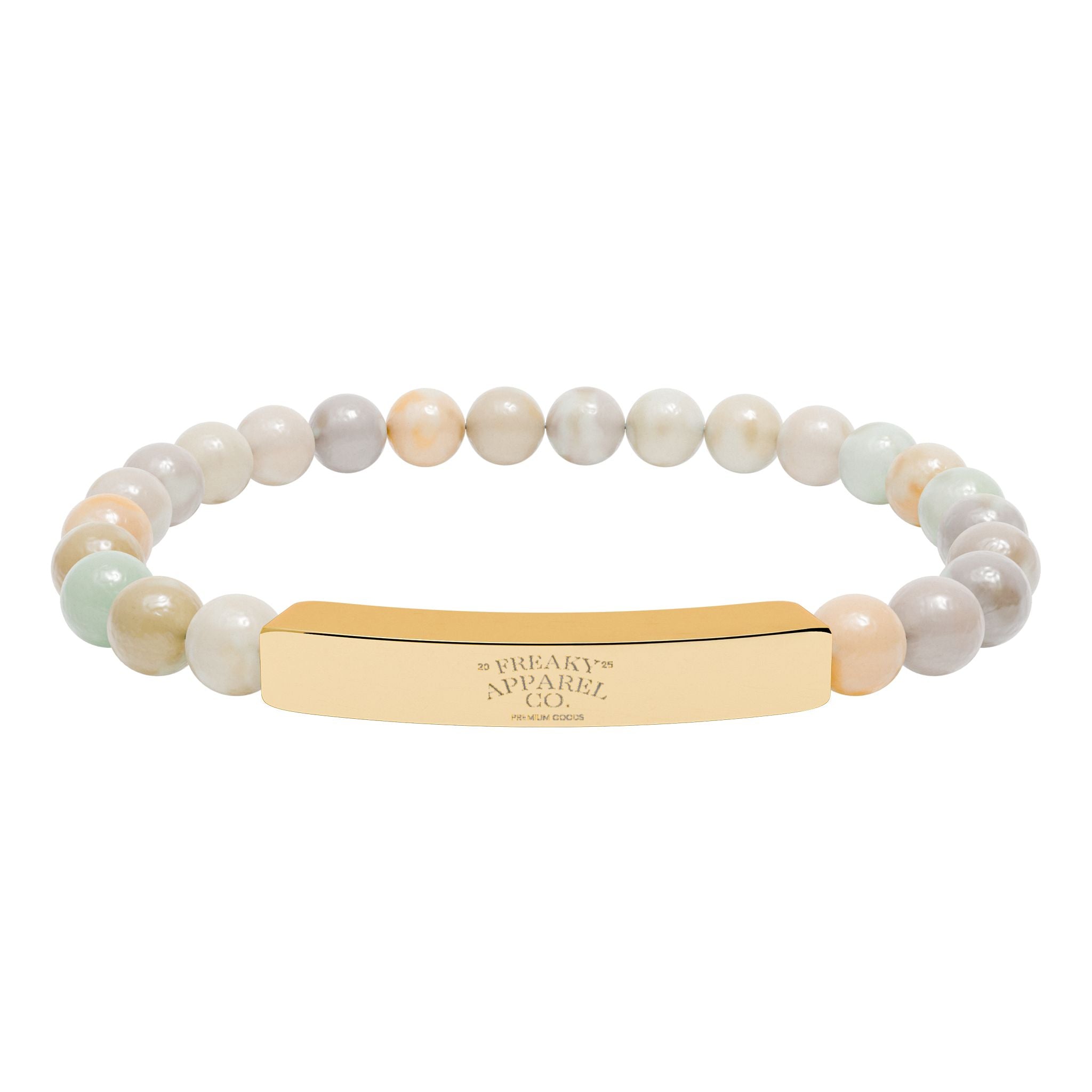 Natural Stone Engraved Bar Bracelet for Mindfulness