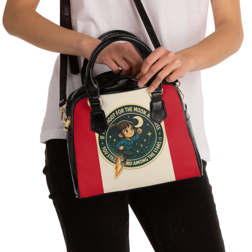 Stylish Shoulder Handbag with Space and Winner Designs