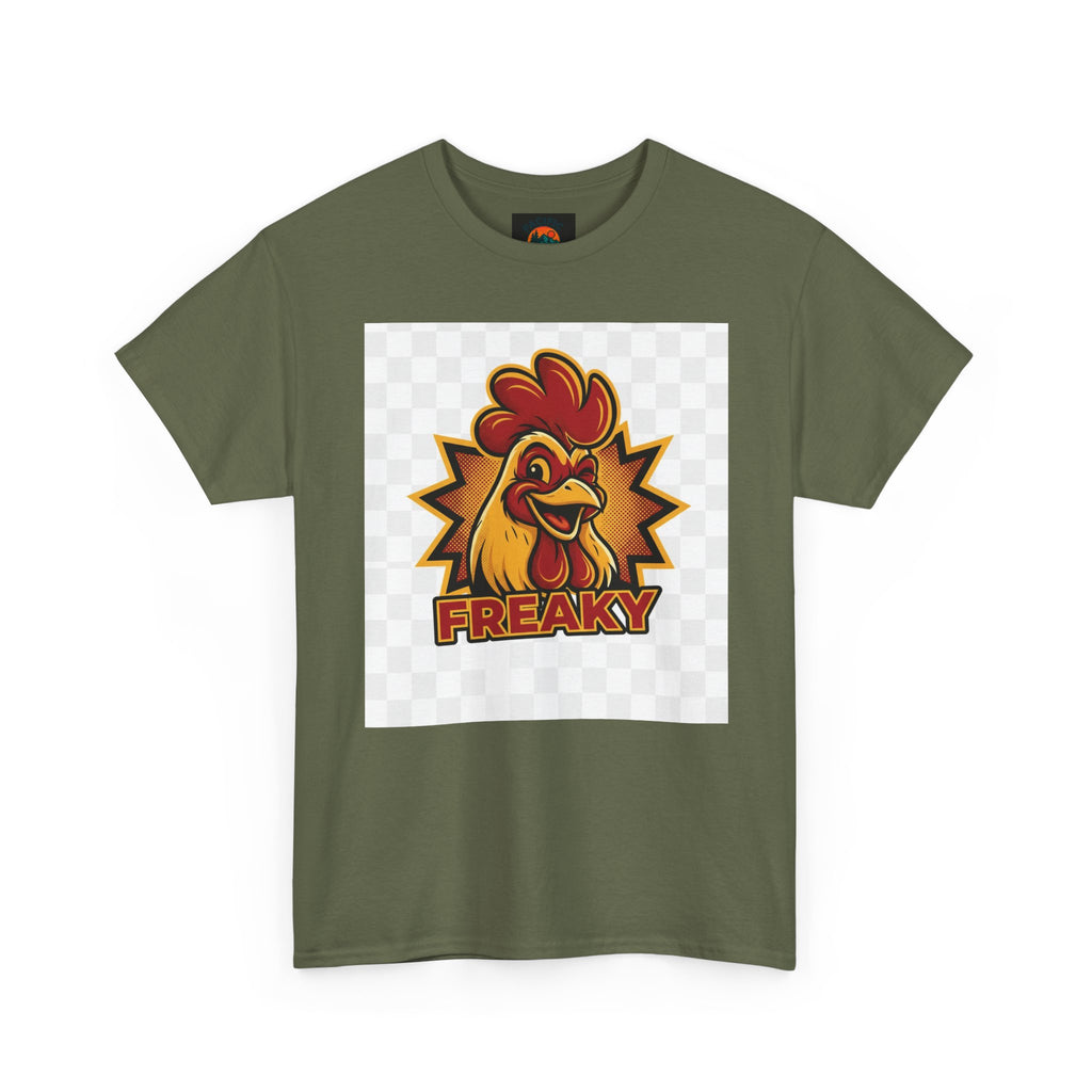Freaky Rooster Unisex Heavy Cotton Tee - Fun Graphic T-Shirt for Chicken Lovers