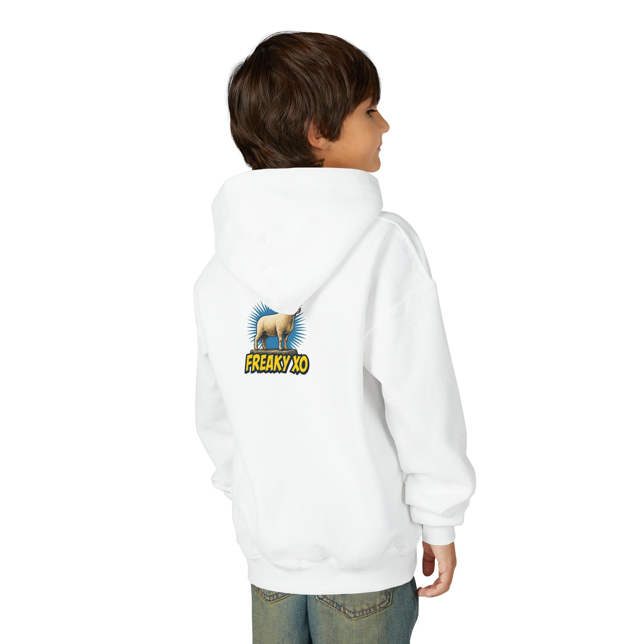Kids Robot Disco Hoodie — 'Freaky Ko' Back Logo Youth Sweatshirt