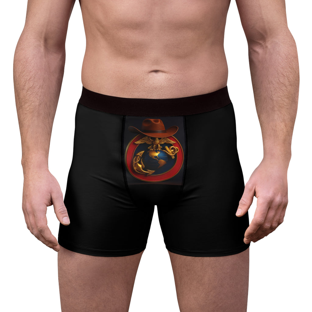 Marine-Themed Boxer Briefs - Cowboy Up Design