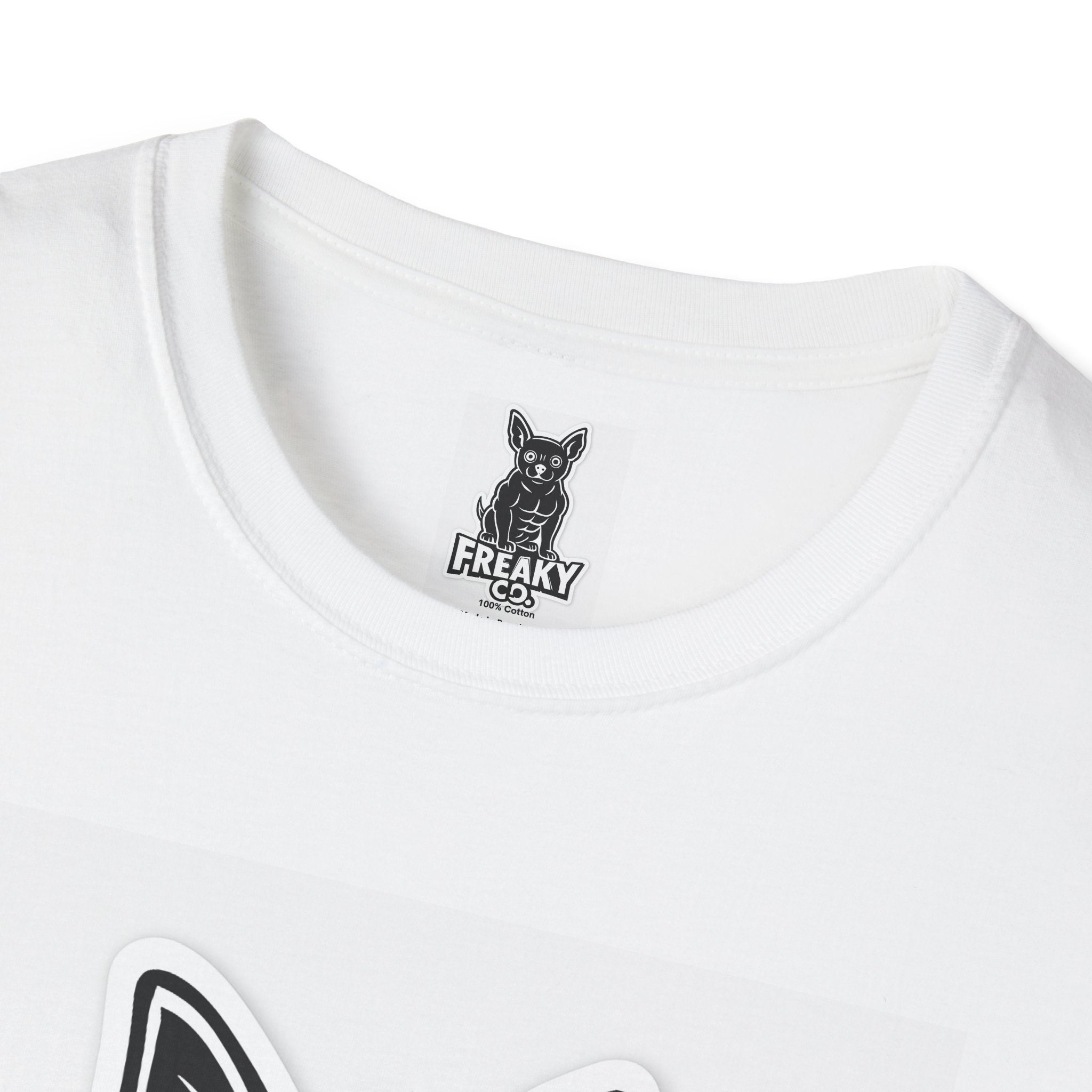 Freaky Co. Unisex Softstyle T-Shirt with Playful Chihuahua Design